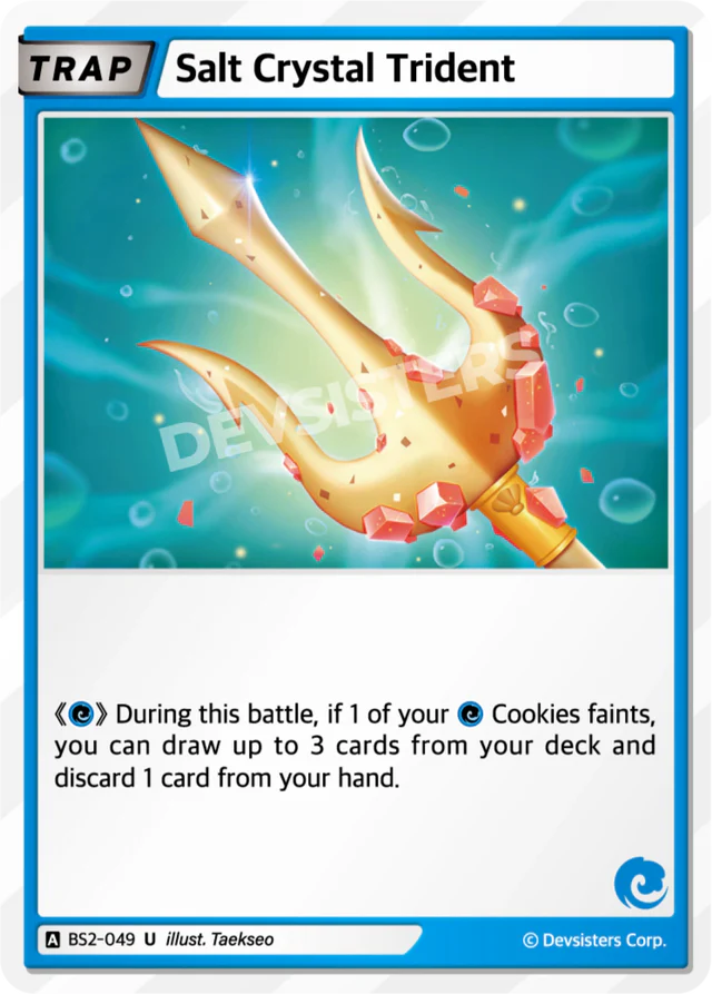 Salt Crystal Trident BS2-049 U | Uncommon Card - Trap card illustration from Devsiters Corp.
