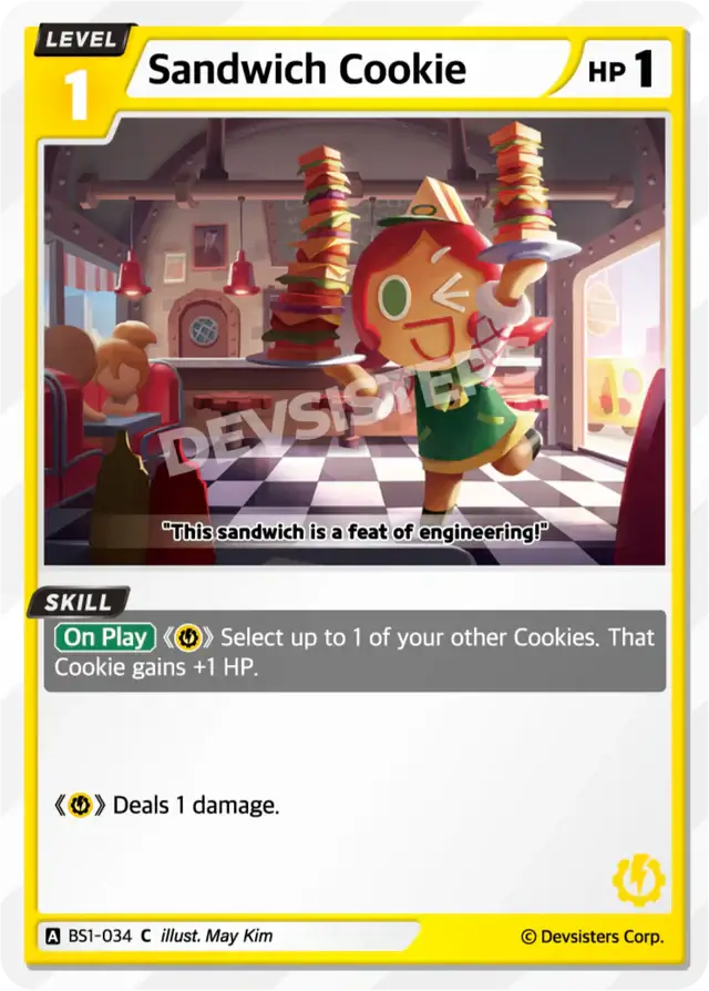 Sandwich Cookie BS1-034 C | Common Card featuring a playful character in a diner setting.