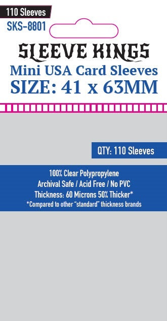 The Fox Experiment Compatible Card Sleeve Bundle (8801 x 1 + 8810 x 1 + 8814 x 1) with 110 sleeves, 60 microns thick.