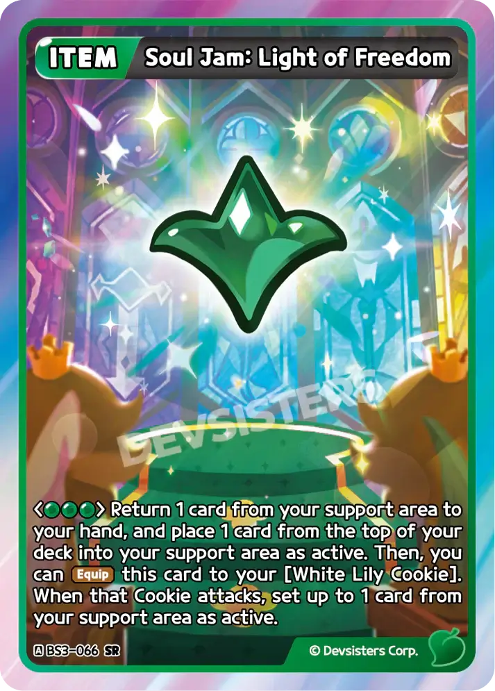 Soul Jam: Light of Freedom (BS3-066) SR – Heroes of Balance | Cookie Run TCG Super Rare Card.