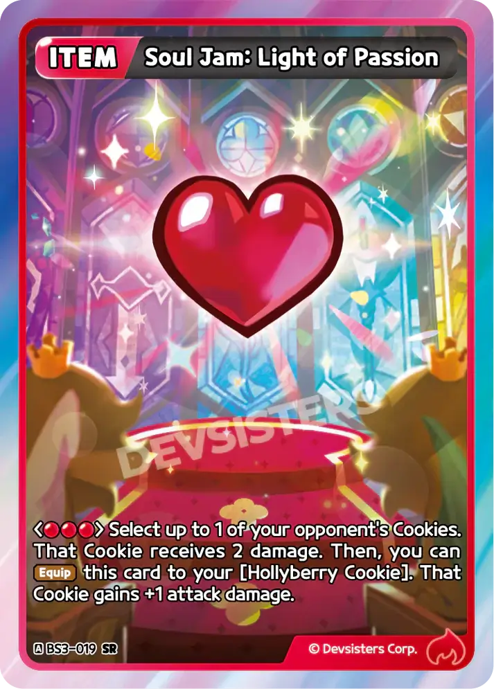 Soul Jam: Light of Passion (BS3-019) SR – Brave Adventure | Cookie Run TCG Super Rare Card featuring vibrant artwork.