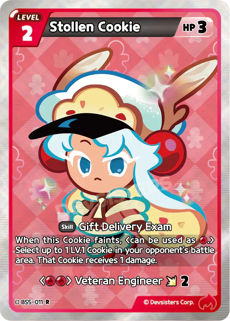 Stollen Cookie BS5-011 R | Rare Card featuring a cute character with a gift-delivering skill.