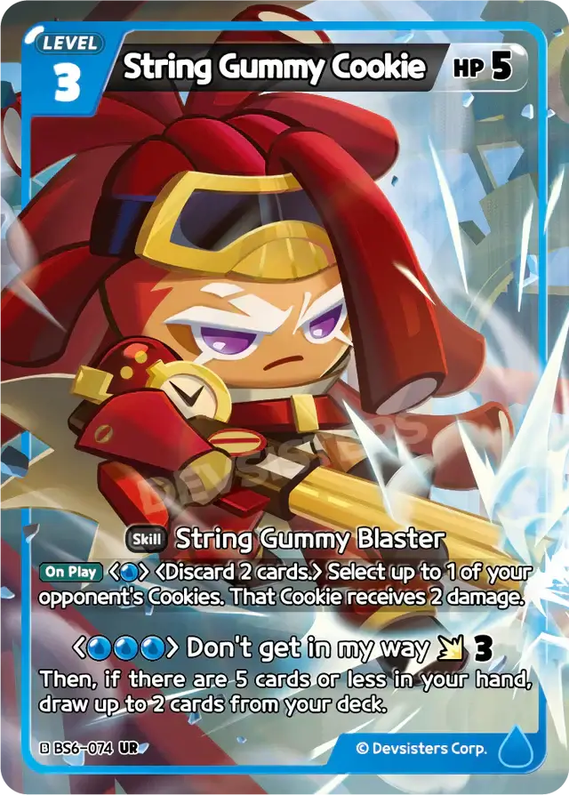 String Gummy Cookie BS6-074 UR | Ultra Rare Card featuring dynamic design and collectible artwork