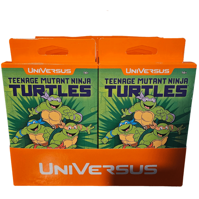 Teenage Mutant Ninja Turtles Starter Deck packaging showcasing vibrant artwork of the turtles in a colorful design.
