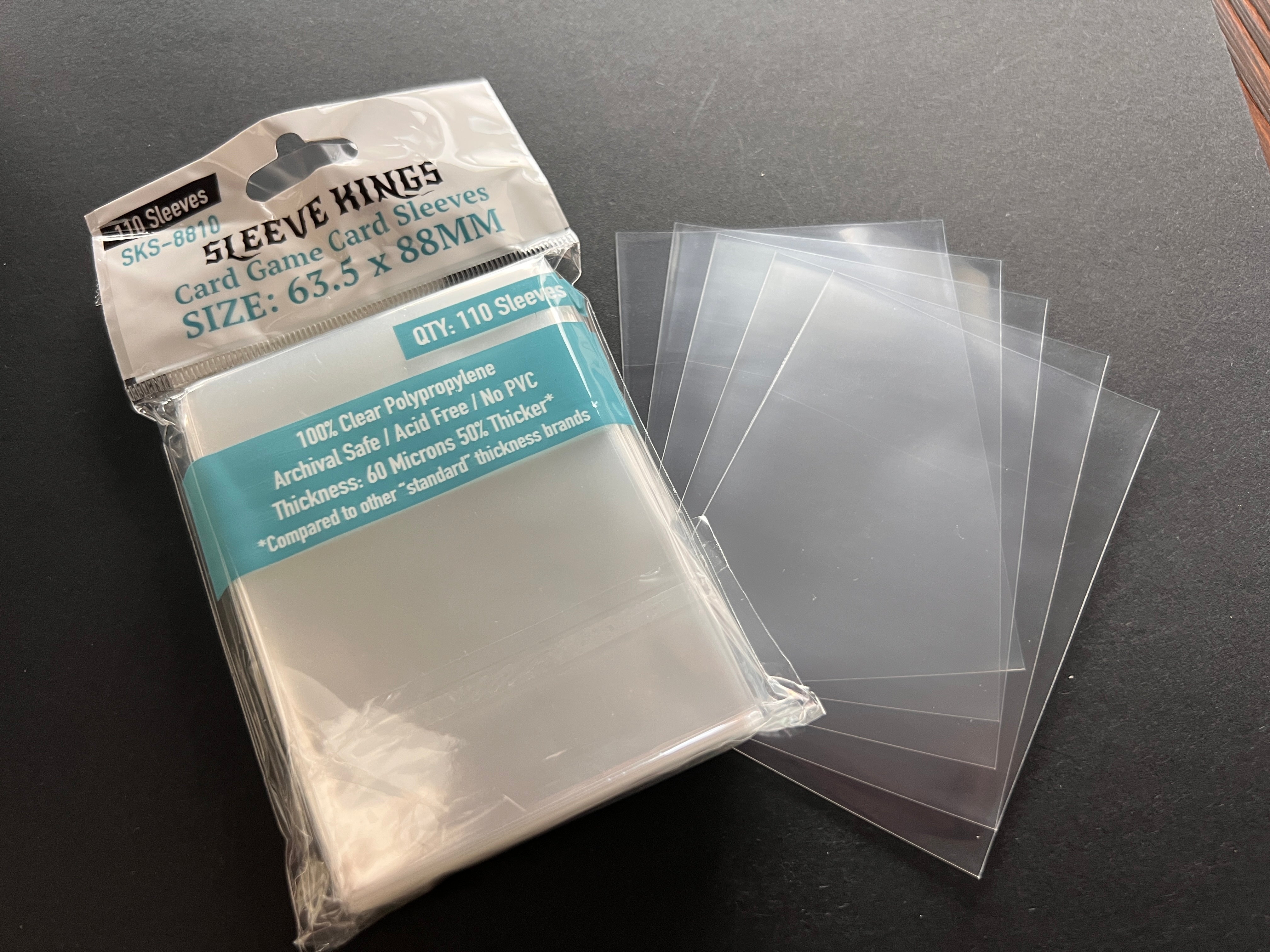 The Fox Experiment Compatible Card Sleeve Bundle (8801 x 1 + 8810 x 1 + 8814 x 1) with 110 clear card sleeves.