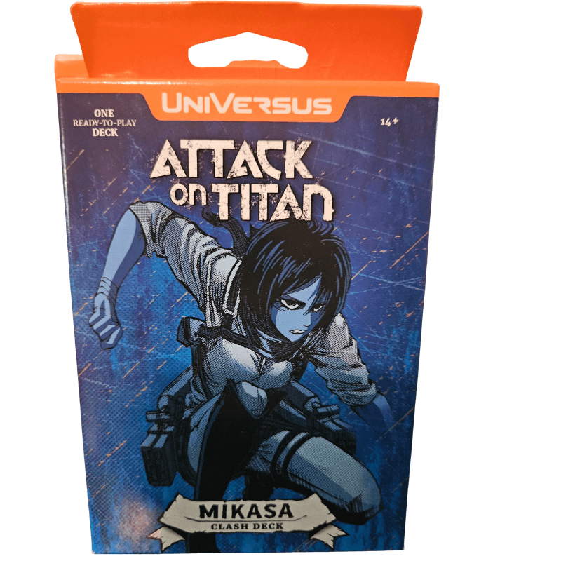 UniVersus Attack on Titan Ready to Play Starter Deck featuring Mikasa clash deck.