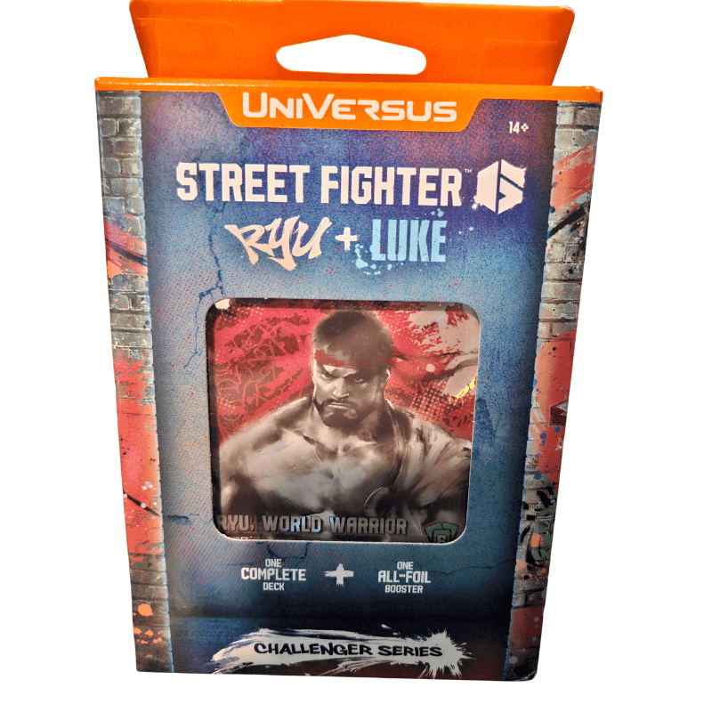 UniVersus Challenger Series Street Fighter 6 Starter Deck - Choose your deck! featuring Ryu and Luke.