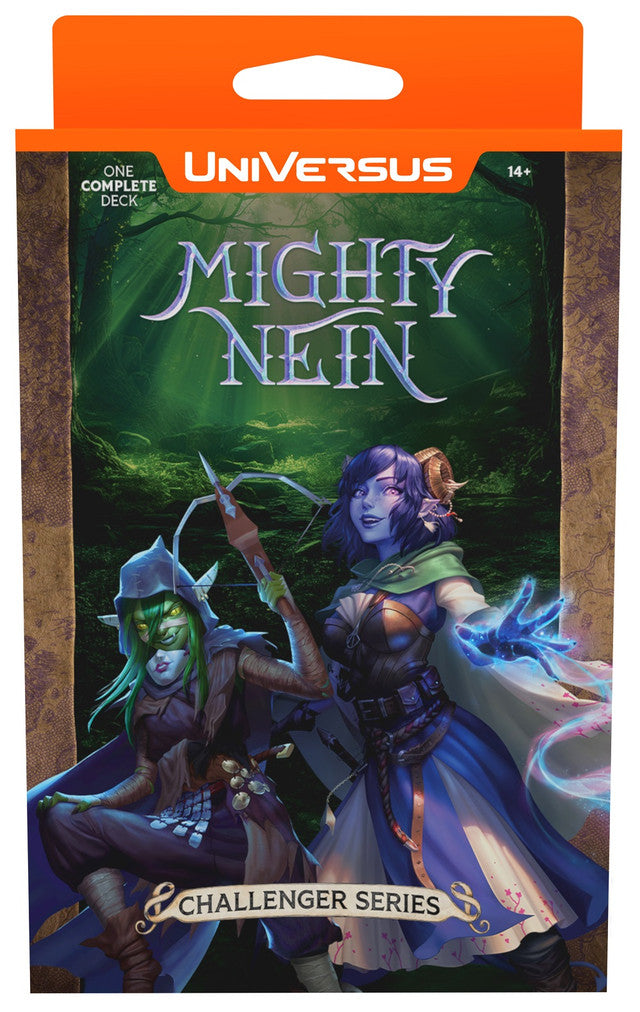 Universus Mighty Nein Starter Deck packaging featuring characters from Critical Role's Campaign 2.