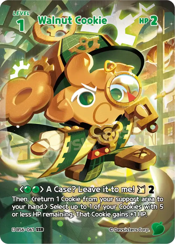 Walnut Cookie BS6-061 SSR | Super Secret Rare Card featuring a powerful cookie character with unique abilities.