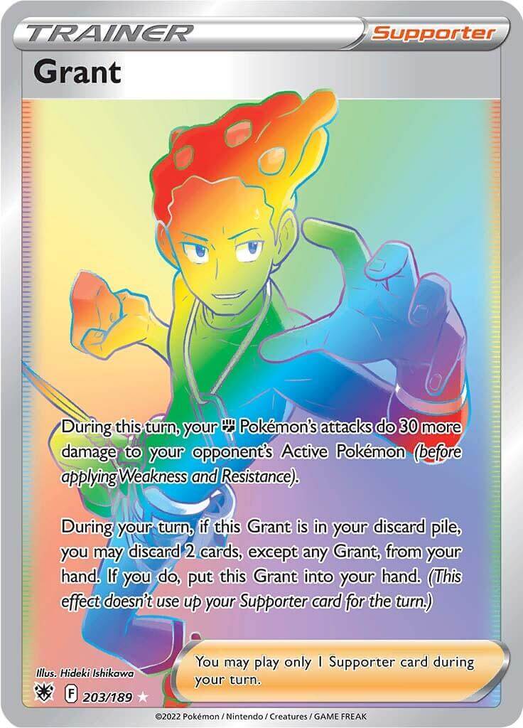 Grant (203/189) [Sword & Shield: Astral Radiance] Supporter card detail with holographic design.