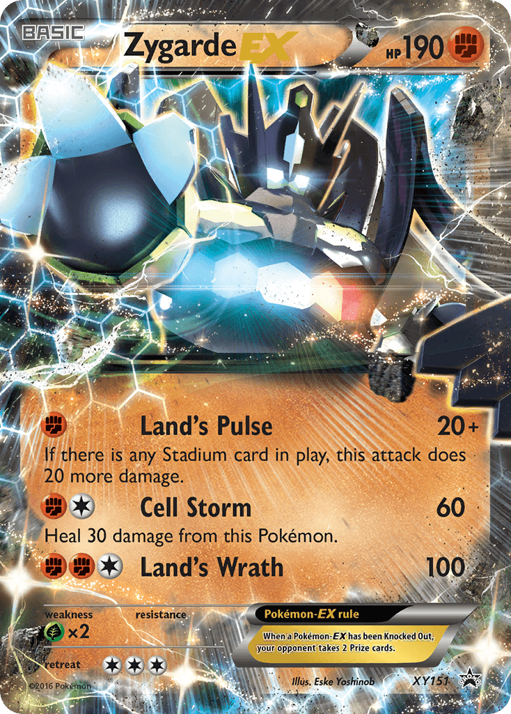 Zygarde EX (XY151) [XY: Black Star Promos] card showcasing its abilities and stats.