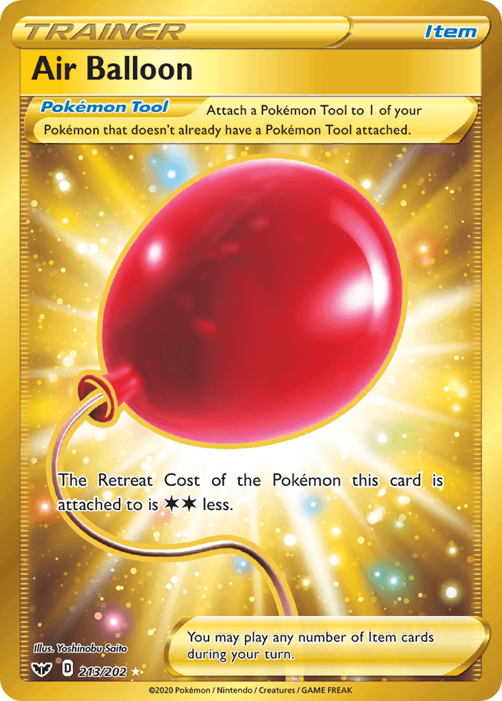 Air Balloon (213/202) [Sword & Shield: Base Set] card featuring a red balloon item for Pokémon tools.