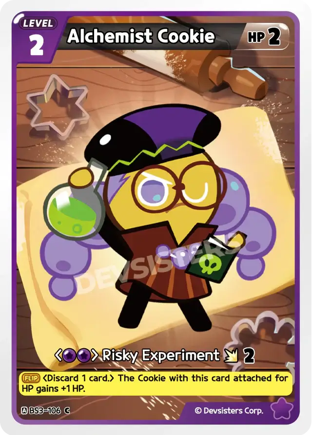 Alchemist Cookie BS3-106 C | Common Card featuring a character with purple potion and spells.