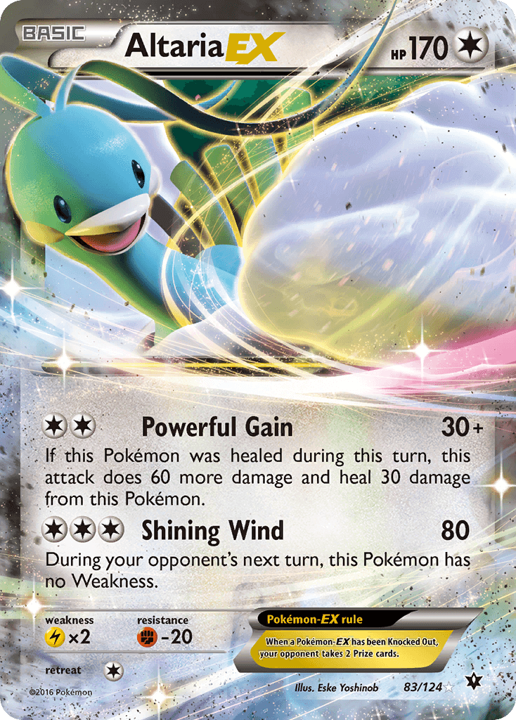 Altaria EX (83/124) [XY: Fates Collide] card showcasing powerful abilities and stats.