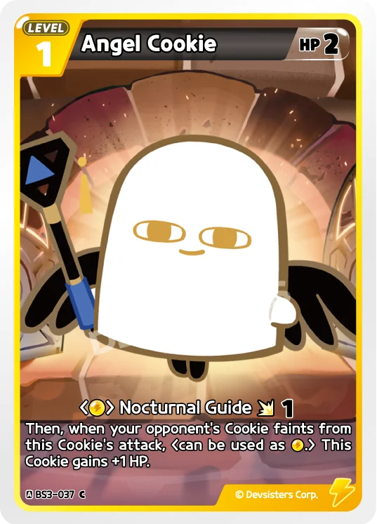 Angel Cookie BS3-037 C | Common Card featuring a cute ghost character with attack abilities.