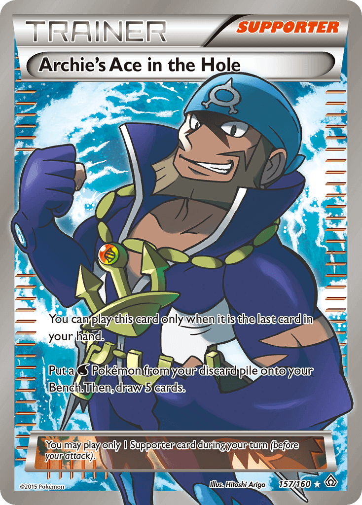 Archie's Ace in the Hole (157/160) [XY: Primal Clash] Ultra Rare Supporter card image.