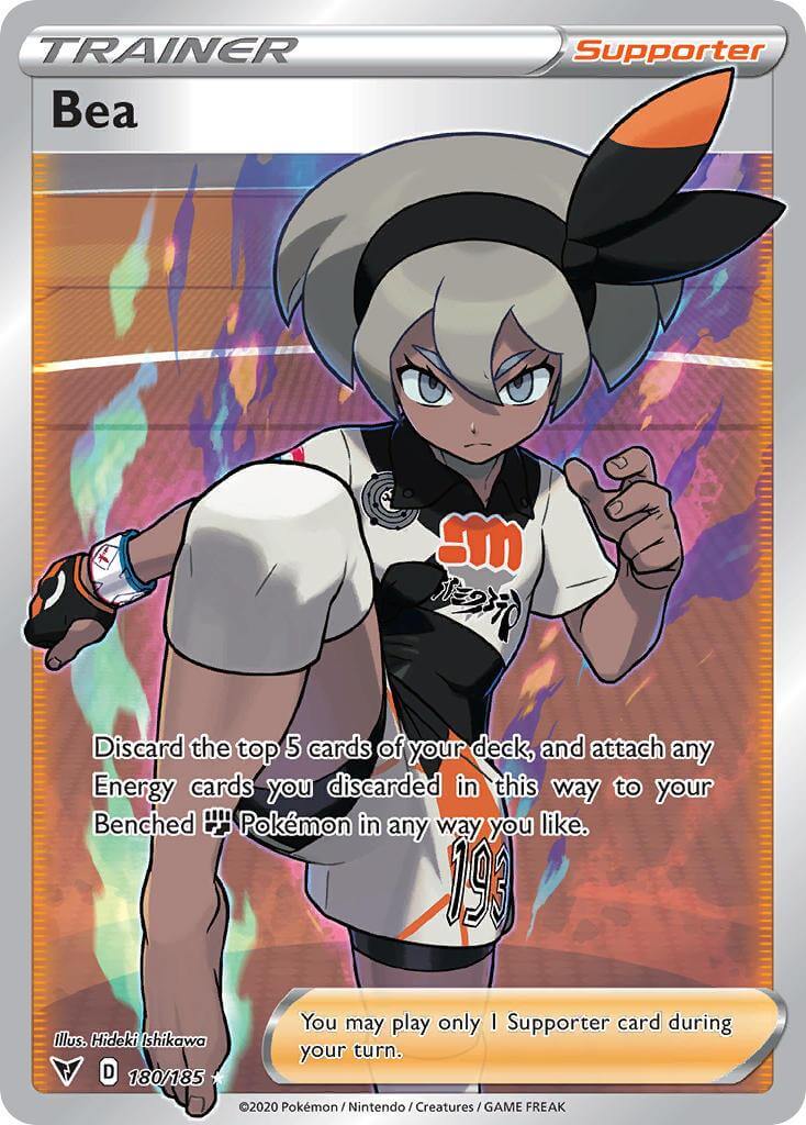 Bea (180/185) [Sword & Shield: Vivid Voltage] ultra rare supporter card with gameplay text