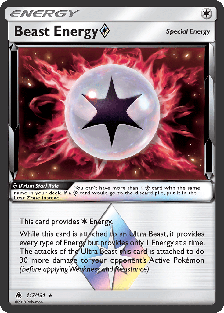 Beast Energy (117/131) (Prism Star) [Sun & Moon: Forbidden Light] Special Energy card with holographic design.