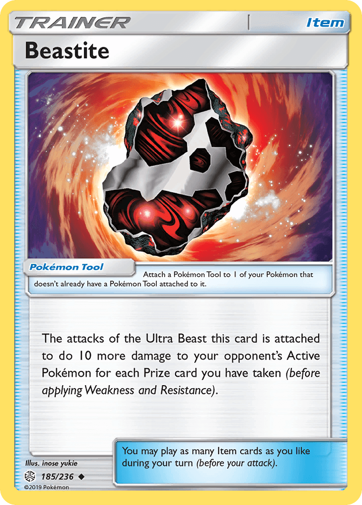 Beastite (185/236) [Sun & Moon: Cosmic Eclipse] card showcasing its features and gameplay mechanics.