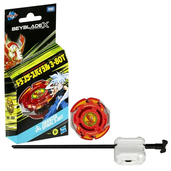 Beyblade X Dranzer Spiral 3-80T Anniversary X-Over with Battling Top & Launcher, Ages 8+ packaging and components