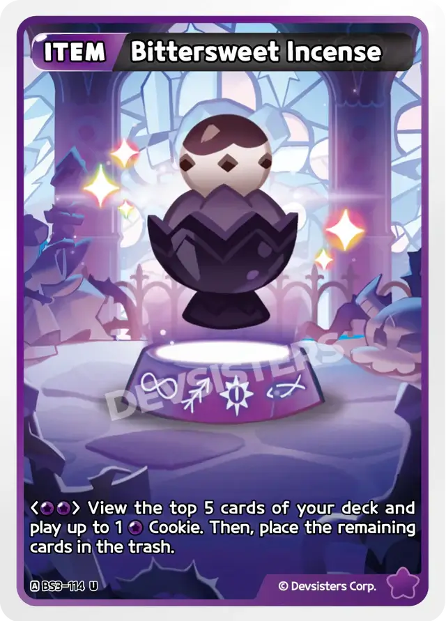Bittersweet Incense BS3-114 U | Uncommon Card featuring a stylized item icon and design.
