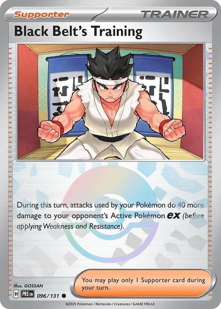Black Belt's Training (096/131) (Poke Ball Pattern) [Scarlet & Violet: Prismatic Evolutions] card for Pokémon TCG.