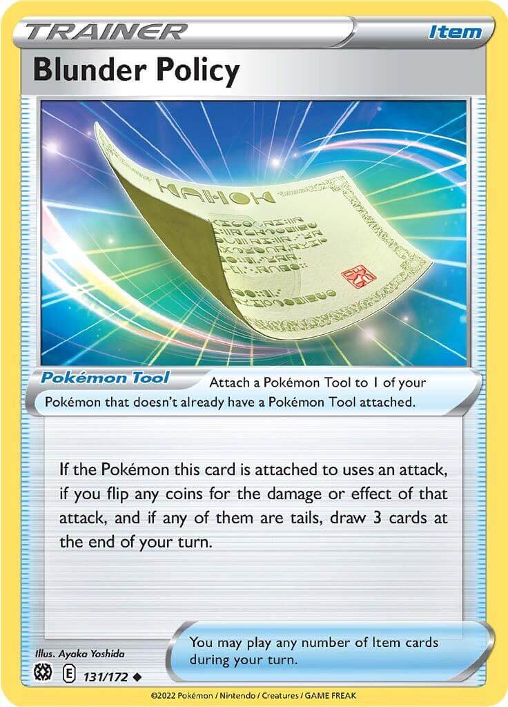 Blunder Policy (131/172) [Sword & Shield: Brilliant Stars] uncommon trainer item card image.