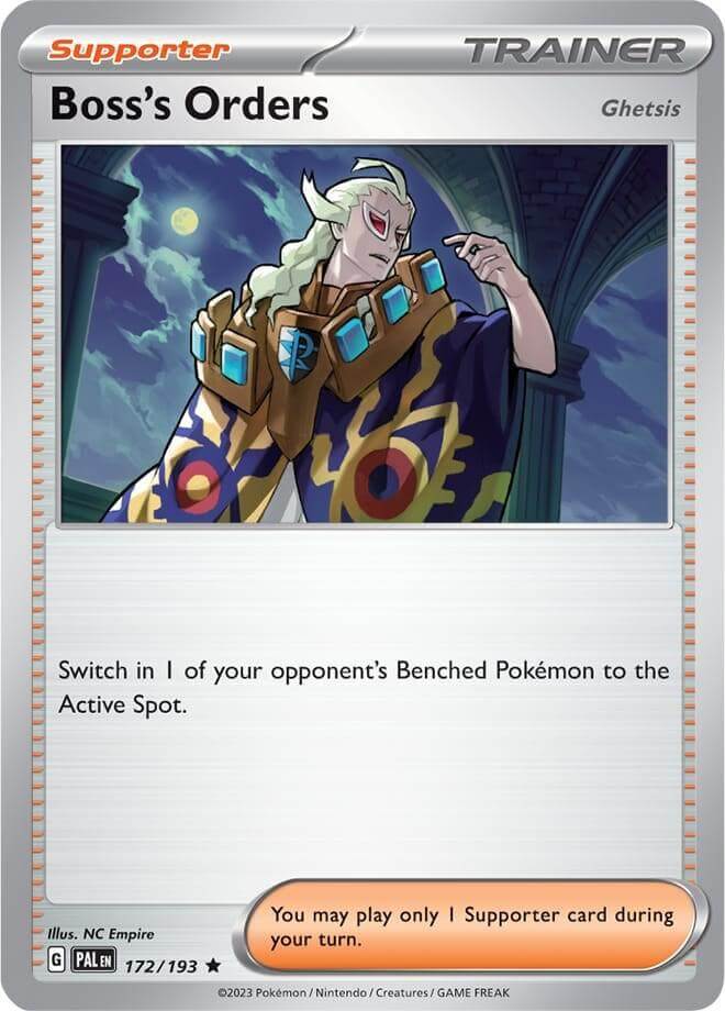 Boss's Orders (172/193) (Theme Deck Exclusive) [Scarlet & Violet: Paldea Evolved] card featuring Ghetsis.