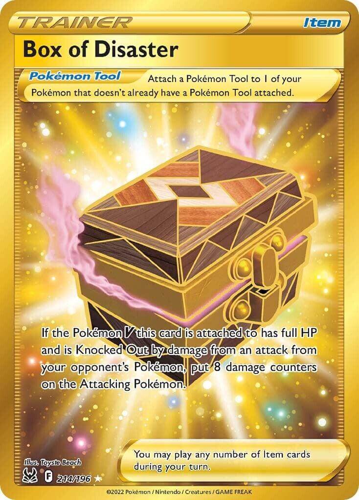 Box of Disaster (214/196) [Sword & Shield: Lost Origin] Pokémon Tool item card with detailed description.