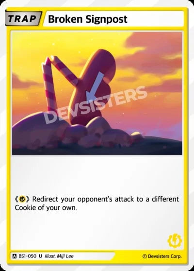 Broken Signpost BS1-050 U | Uncommon Card featuring a colorful graphic illustration.
