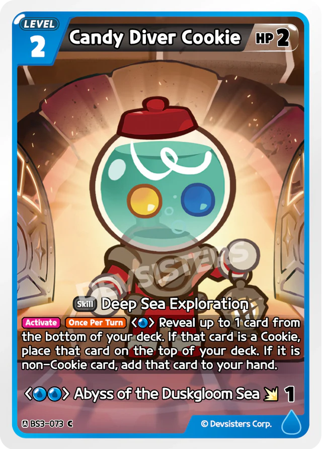Candy Diver Cookie BS3-073 C | Common Card featuring Deep Sea Exploration skill and colorful design.