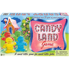 Candy Land Board Game 65th Anniversary Edition box featuring colorful characters and whimsical graphics.