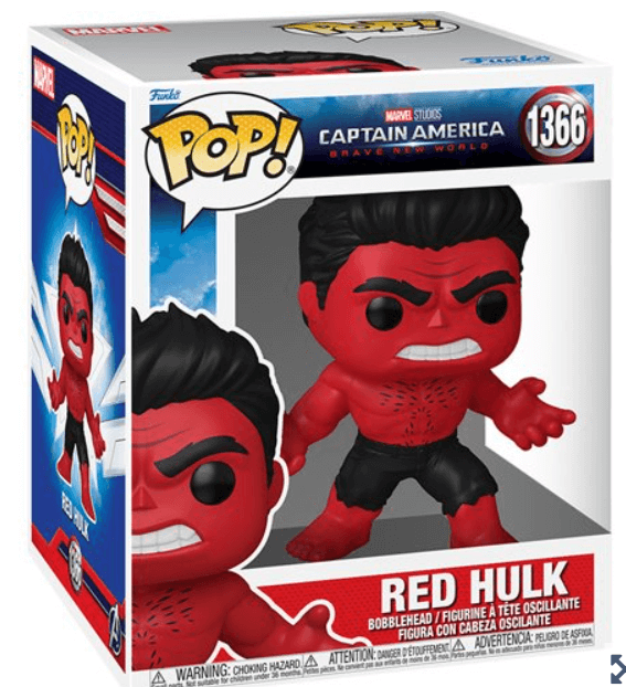 Captain America: Brave New World Red Hulk Super 6-Inch Funko Pop! Vinyl Figure #1366 inside box packaging