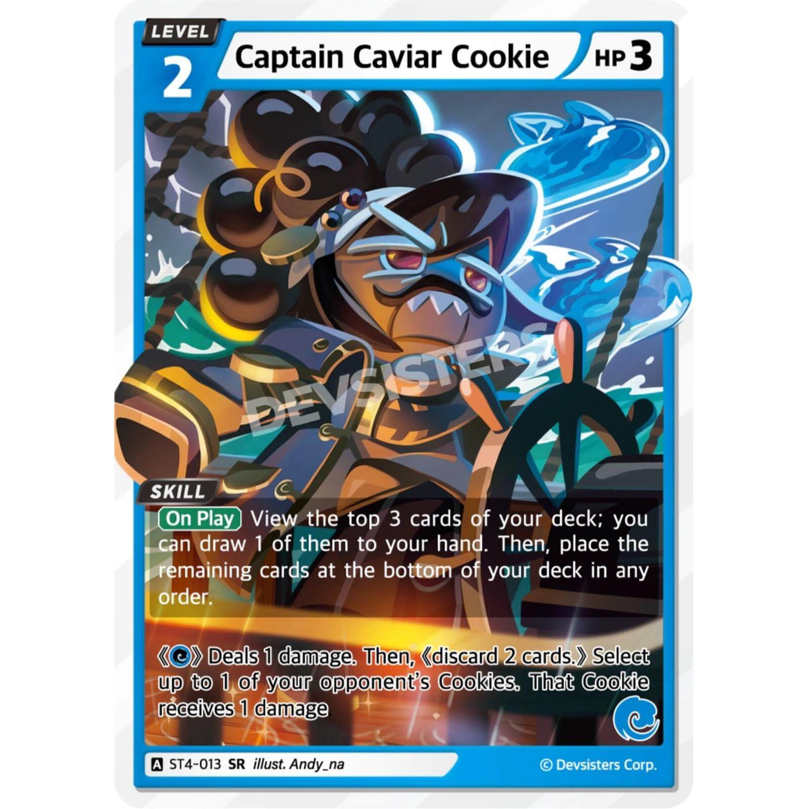 Captain Caviar Cookie ST4-13 SR | Super Rare Card featuring unique skill and character design.