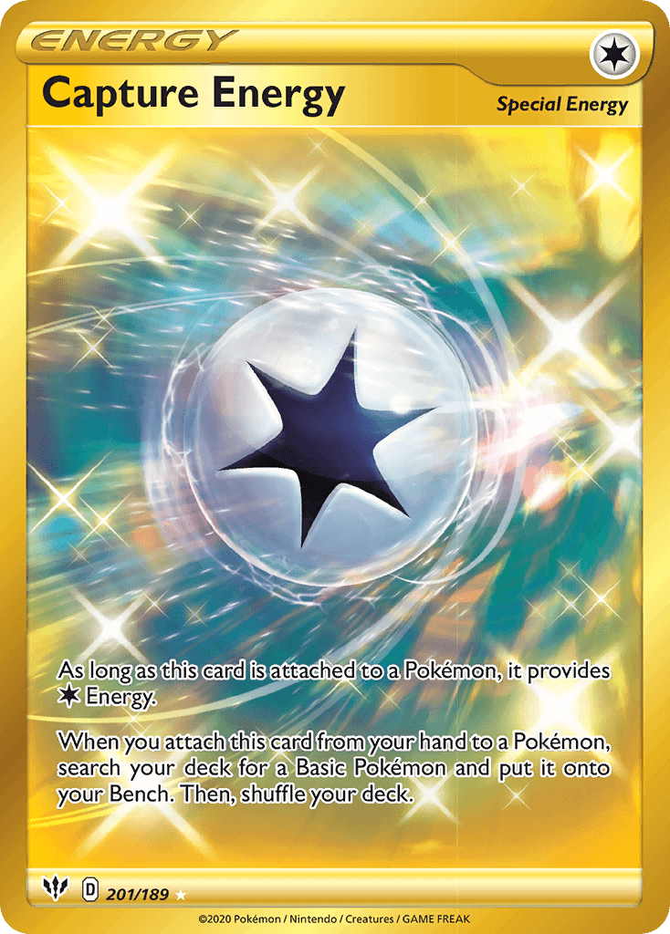 Capture Energy (201/189) [Sword & Shield: Darkness Ablaze] special energy card with a shiny star design.
