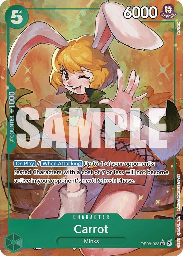 Carrot (Parallel) [Two Legends] character card showing stats and abilities, cost 5, power 6000.