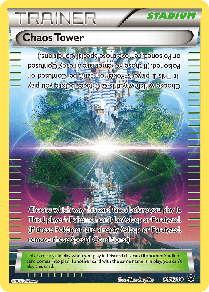 Chaos Tower (94/124) [XY: Fates Collide] Stadium card featuring unique effects for gameplay strategy.