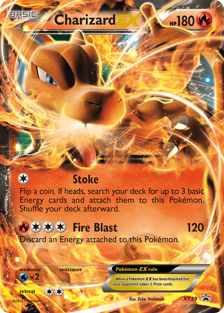 Charizard EX (XY29) [XY: Black Star Promos] card showcasing powerful Fire Blast attack and vibrant artwork.