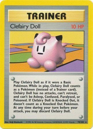 Clefairy Doll (70/102) [Base Set Unlimited] Trainer card with 10 HP and unique play mechanics.