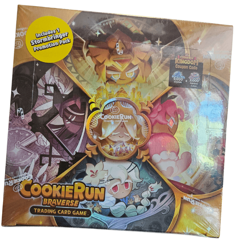 CookieRun Braverse TCG Age of Heroes and Kingdoms Booster Box + promo, factory sealed trading card game with exclusive offers.