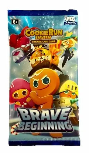 CookieRun Braverse TCG: Brave Beginning Booster Pack featuring colorful characters from the game.