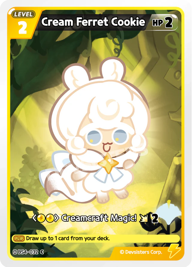 Cream Ferret Cookie BS4-032 C | Common Card featuring a cute character in a magical setting.