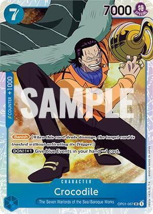 Crocodile [Romance Dawn] card OP01-067 featuring character with power 7000 and effects including Banish.