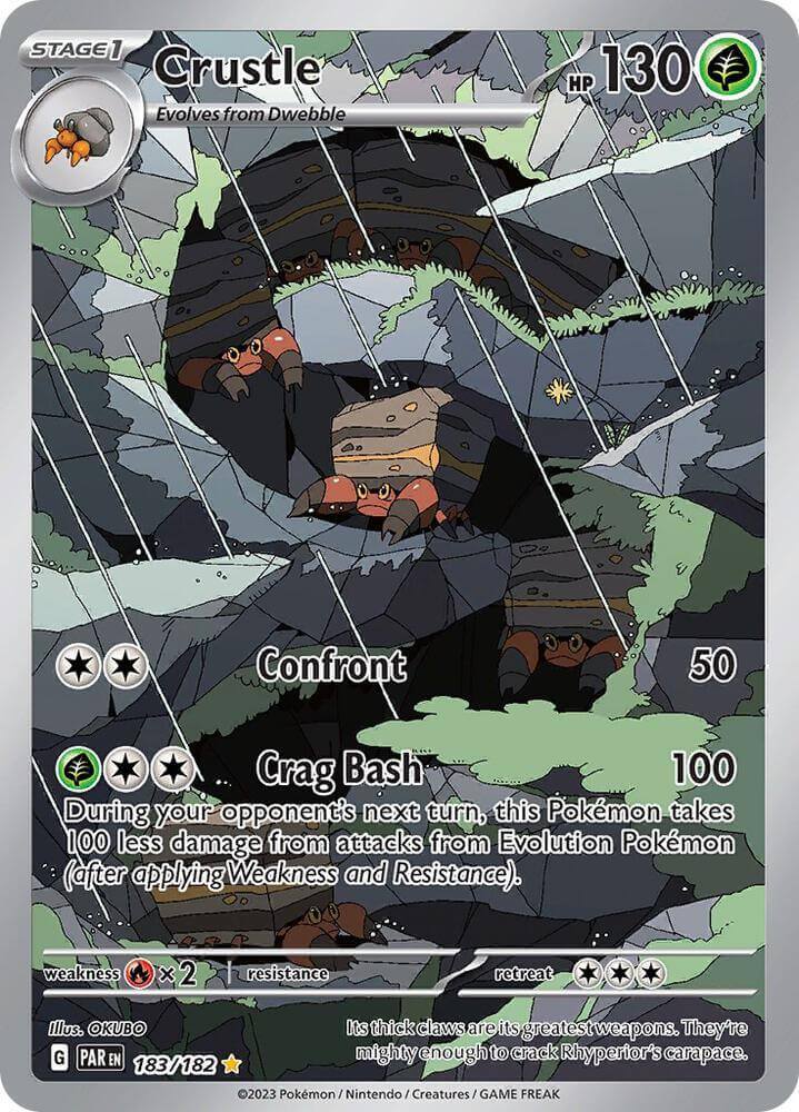 Crustle (183/182) [Scarlet & Violet: Paradox Rift] Pokémon card featuring Grass type Illustration Rare.