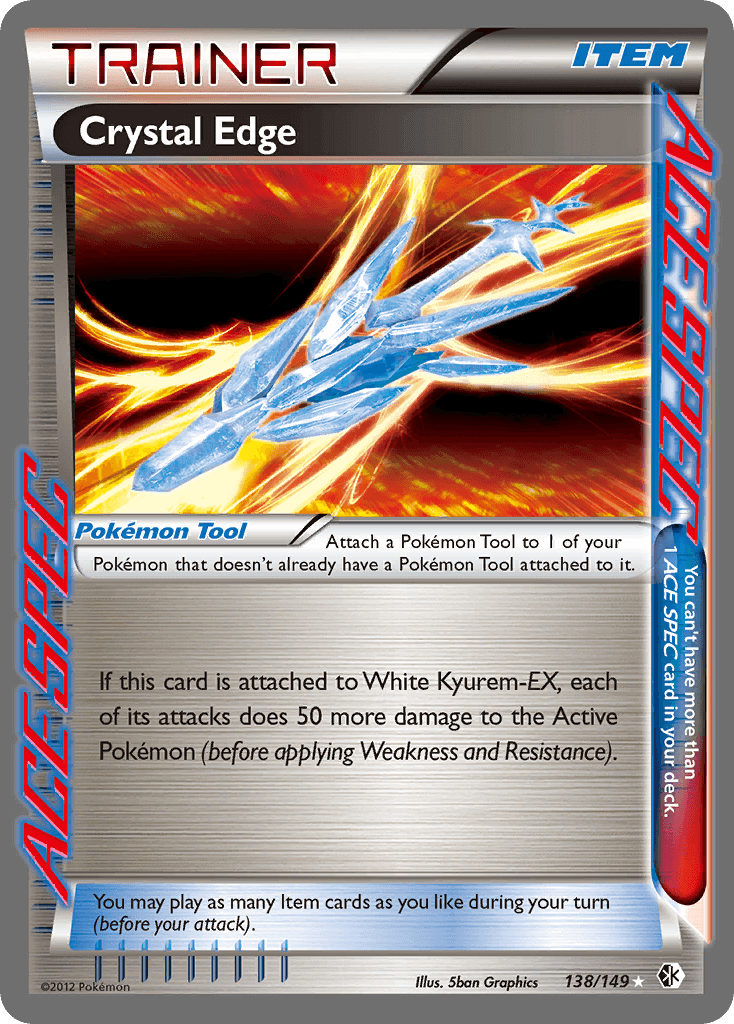 Crystal Edge (138/149) [Black & White: Boundaries Crossed] Pokémon item card showcasing rare Ace special features.