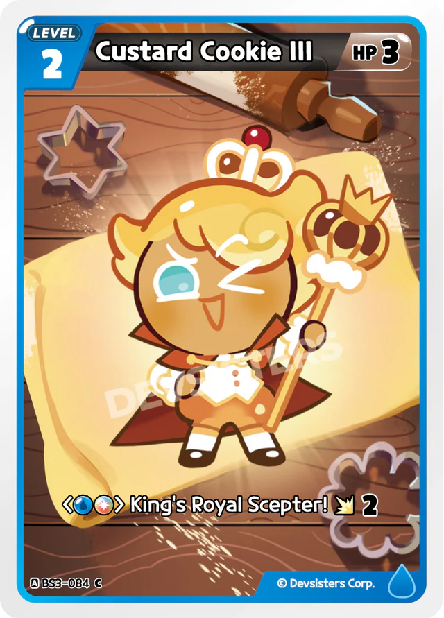 Custard Cookie III BS3-084 C | Common Card featuring a cute character with a scepter and a royal theme.