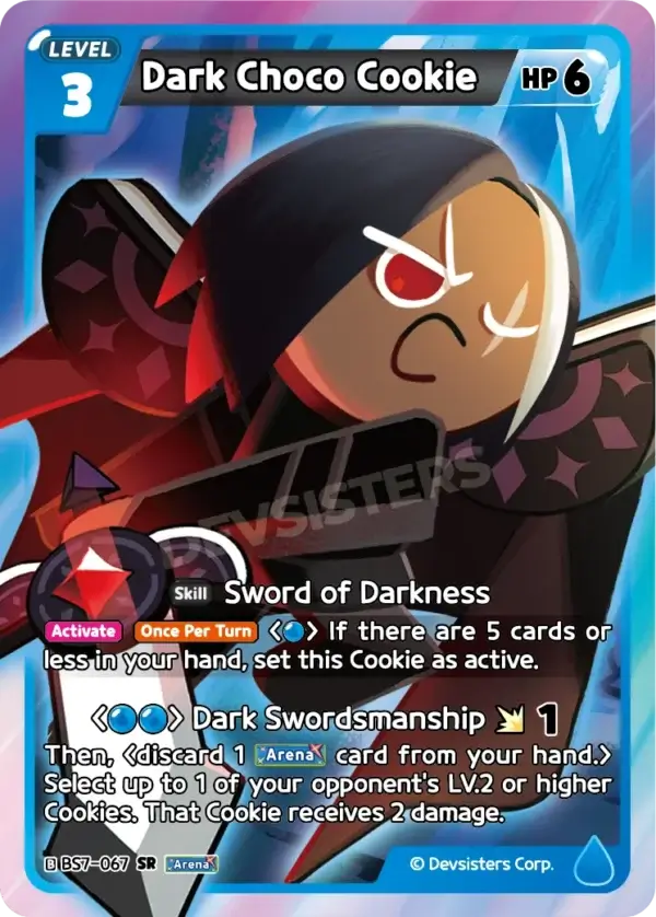 Dark Choco Cookie BS7-067 SR | Super Rare Card showcasing dramatic artwork and gameplay effects.