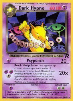 Dark Hypno (26/82) [Team Rocket Unlimited] card showcasing its abilities and stats in a colorful design.