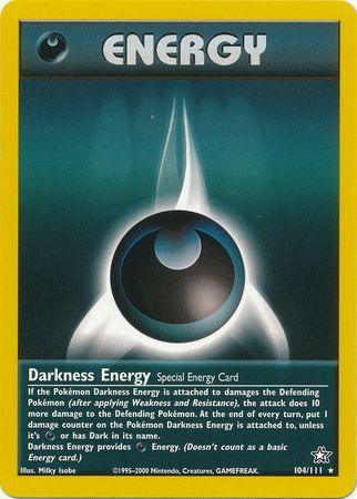 Darkness Energy (104/111) [Neo Genesis Unlimited] Special Energy Card illustration featuring a Darkness symbol.