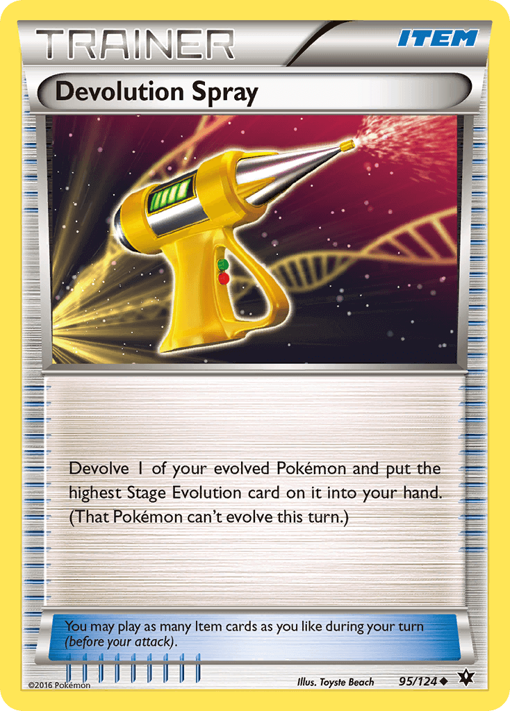 Devolution Spray (95/124) [XY: Fates Collide] card featuring item details and artwork.